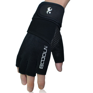 Boton Fitness <b>Gloves</b> Half-Finger Wrist Support Non-Slip Weightlifting For Men And Women Adult Unisex Purple Silver Embroidery - Product Image 2