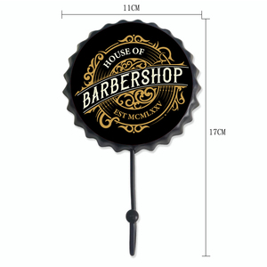 Autocollant mural en fer imprimé à motif personnalisé, robuste, avec crochet mural, pour salon de coiffure, <span class=keywords><strong>man</strong></span> cave, maison, support mural pour vêtements - Product Image 4