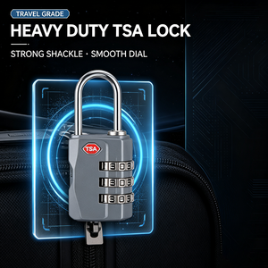 Cadenas à combinaison TSA approuvé en acier inoxydable brossé, à code réinitialisable, pour valise et sac de voyage - Product Image 4