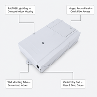 Caja Divisora de Fibra MDU de 8 Núcleos SC PLC, Caja de Distribución Interior FTTH, Divisor Óptico de Montaje en Pared