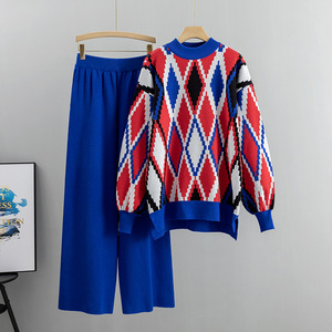 Trajes deportivos y de ocio para <span class=keywords><strong>mujer</strong></span>, <span class=keywords><strong>moda</strong></span> de otoño e <span class=keywords><strong>invierno</strong></span>, pantalones holgados de pierna ancha, conjunto de suéter de 2 piezas para <span class=keywords><strong>mujer</strong></span>, otoño <span class=keywords><strong>2023</strong></span> - Product Image 2