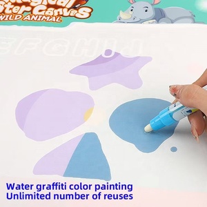 Samtoy 100cm enfants surdimensionné eau toile tige <span class=keywords><strong>magique</strong></span> eau dessin tapis coloriage Doodle tapis avec stylos magiques réutilisables - Product Image 6