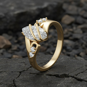 S925 Sterling Silver Marquise Cut Moissanite Twisted Open <b>Adjustable</b> <b>Ring</b> For Women Engagement Wedding Jewelry Gift - Product Image 5