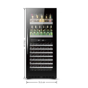 Vinoteca NUELEAD NE-380D de Doble Temperatura, Diseño Comercial con Cajones, Estante de Almacenamiento, Innovadora Bisagra Oculta, Moderna, Delgada y de Perfil Bajo - Product Image 1