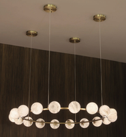 Lustre contemporain Lucca en marbre Lampe suspendue vintage en albâtre