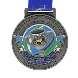 도매 아름다운 가격 디자인 자신의 아연 합금 3D 수상 운동 메달 컵 사용자 정의 금속 스포츠 메달 워킹 메달