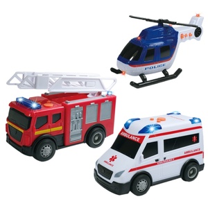 Juego de Vehículos de Emergencia para Niños, Camión de Bomberos, Helicóptero, <span class=keywords><strong>Ambulancia</strong></span>, Juguete de Simulación de Ciudad - Product Image 1
