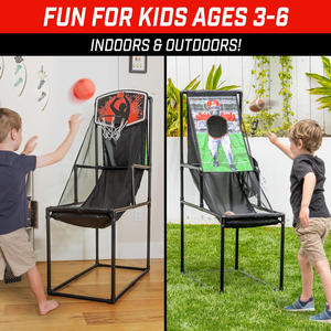 Indoor Outdoor Kids Portable Sport <b>Toys</b> Hoop Mini <b>Basketball</b> <b>Stand</b> <b>Basketball</b> Football Toss Target Arcade Game - Product Image 4