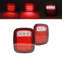 Feux arrière LED rectangulaires 7 pouces, feux de freinage, de stop, de clignotant et de plaque d'immatriculation pour camion, remorque, Jeep Wrangler, camping-car