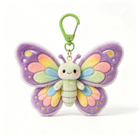 Porte-clés en peluche mignon en forme d'insecte : araignée, manta, papillon, abeille, coccinelle, libellule – Pendentif de sac en peluche, cadeau