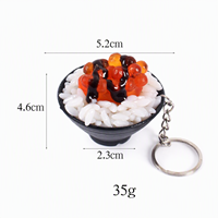 Mini porte-clés sushi japonais, modèle de simulation de bol de riz Donburi avec anguille, breloque pendentif Kawaii, accessoire de sac