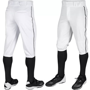 Men Youth Striped Black Custom <b>Baseball</b> Pants - Product Image 5