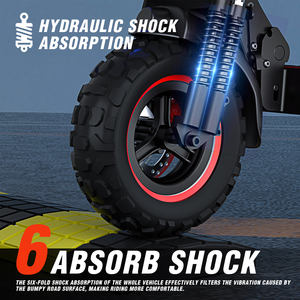 Trottinette électrique tout-terrain 1200W avec moteur sans balais, frein à disque double, 55 km/h, pneu de 11 pouces pour les voyages d'aventure des adultes - Product Image 5
