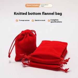 Factory Direct 7*9cm <b>Red</b> Velvet Storage Bag for Jewelry Stamped Printing for Necklaces <b>Watches</b> Rings Bracelets Recyclable - Product Image 3