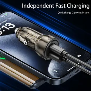 60W 30W 20W Dual Port Type C USB Car Charger Fast Charging PD QC Super Power Mobile Car Phone Charger For IPhone Samsung