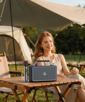 XDOBO Bold Mini 5.0 Wasserdichter Lautsprecher 80W Eingebauter Akku Soundkarte Karaoke Outdoor Holzgehäuse Heim-Audio
