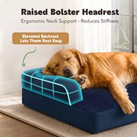 Lit orthopédique lavable pour chien Starmoon avec coussin de soutien pour le cou, mousse alvéolée, doublure imperméable