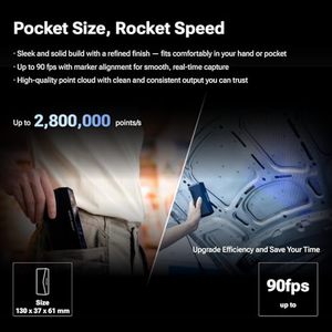 <span class=keywords><strong>2026</strong></span> SHINING <span class=keywords><strong>3D</strong></span> EINSTAR Rockit Scanner <span class=keywords><strong>3D</strong></span> Portátil com Digitalização a Laser Sem Marcadores, Câmera Colorida e Design Totalmente Sem Fio para Automotivo - Product Image 2