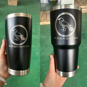 Gobelets isothermes à double paroi en acier inoxydable avec logo personnalisé, 20 oz, revêtement poudré, pour café, voiture, voyage - Product Image 4