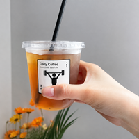 Gobelets jetables transparents en PP en forme de U, 95 mm, 8 oz-17 oz, pour boissons froides et chaudes, vente en gros