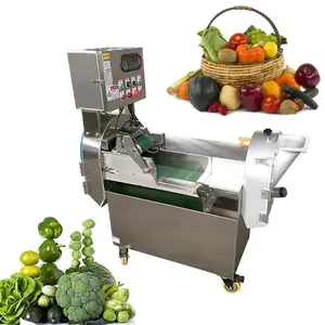 Hot sale Commercial Dicer Slicer chopper Shredder Cutter Double Heads Roots Leafy tomato fruit Vegetables Cutting Machine