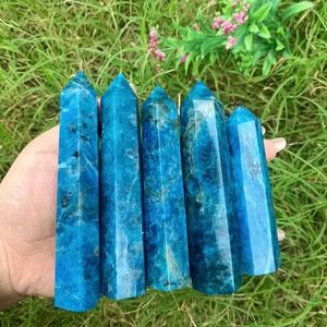 Pierres de guérison en gros, pierres précieuses polies, matériaux multiples, pierre d'apatite bleue pour la décoration Feng Shui - Product Image 2