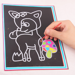 Mignon <span class=keywords><strong>Bande</strong></span> <span class=keywords><strong>Dessinée</strong></span> Graffiti Ce <span class=keywords><strong>Maternelle</strong></span> Cadeau Peinture À La Main Papier à Gratter Enfants Bricolage Gratter Peinture - Product Image 1