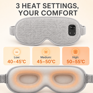 Masque chauffant pour les yeux sans fil rechargeable, coussin chauffant pour les yeux, blocage de la lumière, housse lavable pour les yeux secs - Product Image 5