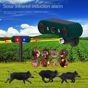 Güneş enerjili ABS kızılötesi indüksiyon ses ışık alarmı Wild yaban domuzu için yüksek frekanslı ultrasonik hayvan kovucu - Product Image 1