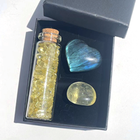 Vente en gros de gravats minéraux naturels en vrac, en bouteille, améthyste, quartz rose, labradorite en forme de cœur, coffret cadeau