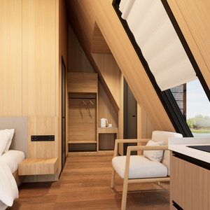 Structure d'investissement modulaire de luxe pour hôtel de villégiature en bord de rivière, projet d'extension commerciale S410, maison en A-frame - Product Image 6