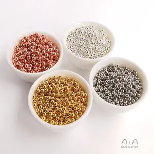 DIY Hand Beaded Jewelry Accessories Scattered Beads Wholesale Gold Plated Copper Beads For Jewelry Making