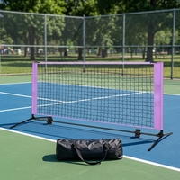 Filet de pickleball portable avec balles de pickleball et sac de transport, installation facile pour salle de sport intérieure, terrain extérieur, jardin, rue