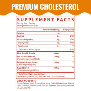 OEM pianta sterolo Gummies un integratore alimentare ricco di steroli vegetali e Stanols rosso lievito di riso estratto di arancia bergamotto estratto - Product Image 2