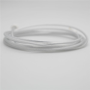 Cable de audio de 3,5 mm macho-hembra trenzado plateado blanco para dispositivos digitales - Product Image 1