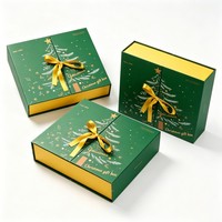 Boîtes cadeaux rigides magnétiques en encre de soja en gros, boîte de calendrier de l'avent de luxe, vente chaude, emballage cadeau de Noël de haute qualité