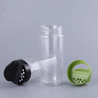 Septembre 100ml 130ml 180ml 250ml Bouteille en plastique PET avec couvercle noir pour thé de cuisine cosmétique Poudre libre pour chili BBQ