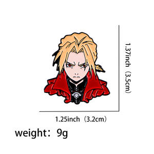 Broches en métal de style artisanal DIY, badge Fullmetal Alchemist Edward <span class=keywords><strong>Alphonse</strong></span> Elric, bijoux de mode, broches en alliage de dessin animé, broche d'anime - Product Image 2