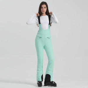 <span class=keywords><strong>Pantalon</strong></span> de <span class=keywords><strong>ski</strong></span> pour femme, bretelles doubles, élastique, coupe ajustée, coupe-vent, imperméable, <span class=keywords><strong>noir</strong></span>, chaud, <span class=keywords><strong>pantalon</strong></span> de neige pour l'extérieur - Product Image 4