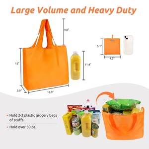 Sac fourre-tout pliable extra large réutilisable en polyester/nylon ripstop haute densité, couleur et logo personnalisables, marque Middle Yellow - Product Image 2