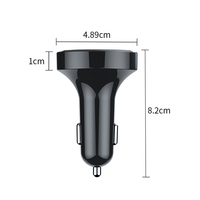 Transmetteur FM BT 5.3 Chargeur de voiture Panneau rond Double USB 3.1A Charge rapide Lecteur MP3 Clip métallique Kit mains libres 7 couleurs