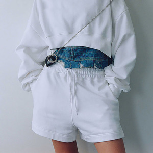 <strong>Women</strong> Cotton Fleece Shorts 100% Cotton Fleece <strong>Sweatshorts</strong>/shorts Custom Wholesale <strong>Women</strong> Shorts - Product Image 6