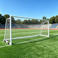But de football professionnel en aluminium de 120 mm, résistant aux intempéries, mobile avec roues pour l'entraînement en stade