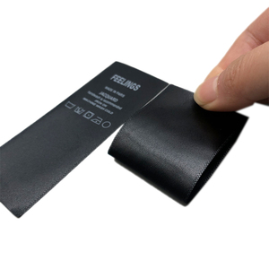Màu đen satin rửa hướng dẫn chăm sóc nhãn in logo quần áo rửa nhãn - Product Image 5