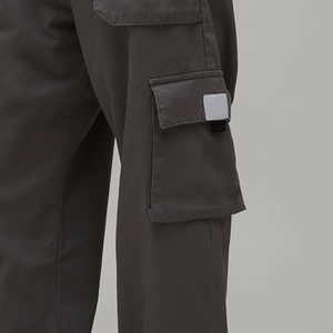 Custom <b>Men</b> Dark Grey Cargo Pants <b>Wide</b> <b>Leg</b> Cotton Loose Fit Multi Pocket Streetwear Casual <b>Trousers</b> - Product Image 6
