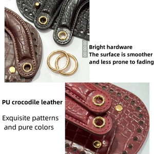ชุดอุปกรณ์ตกแต่งหนังจระเข้ PU แบบ DIY สำหรับทำกระเป๋าถือแฮนด์เมด กระเป๋าโครเชต์ กระเป๋าผู้หญิง กระเป๋าปะติดปะต่อ ฐานหูหิ้วกระเป๋า - Product Image 4