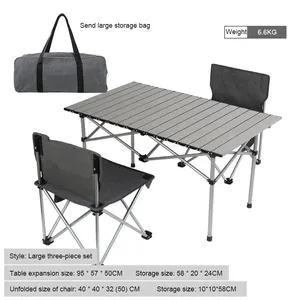 새로운 핫 세일 캠핑 테이블과 의자 야외 휴대용 알루미늄 합금 경량 접이식 테이블과 의자 세트