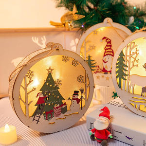 Cabane de Noël en bois à assembler soi-même avec éclairage, jouet éducatif pour enfants, décoration de fête à la maison - Product Image 3