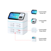 Stasiun Power Bank Bersama 8 Slot, Stasiun Pengisian Daya dengan Iklan, Stasiun Penyewaan Power Bank Komersial dengan Mesin Vending POS