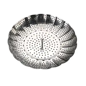 2023 Stainless steel folding steamer tray water filter tray steaming rack multi-purpose telescopic water-proof steaming grid